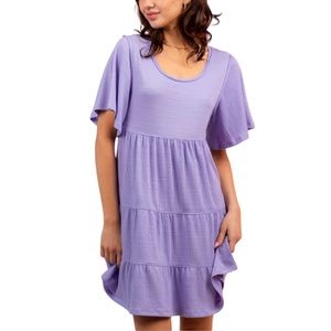 New In Lavender Babydoll Short Sleeve Dress (Small)